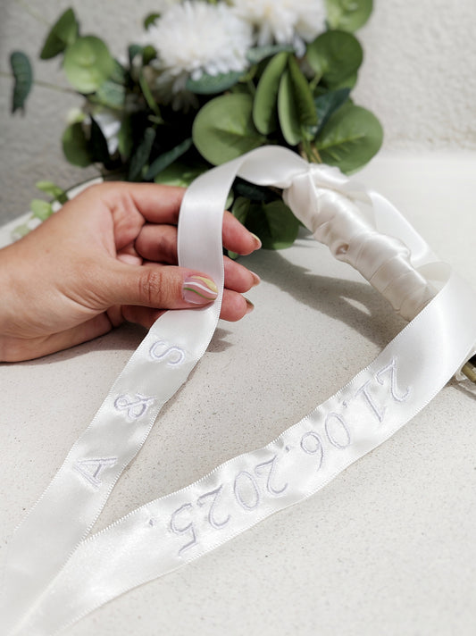 Personalizirana traka za buket- inicijali+datum